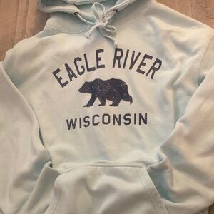 Eagle River Wisconsin Mint Blue Hoodie